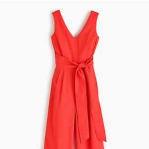 J Crew Wrap-tie Jumpsuit in Stretch Poplin